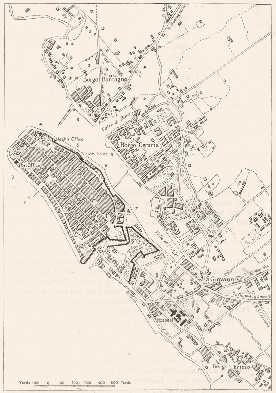 CROATIA. Zadar sketch map 1945 old vintage plan chart
